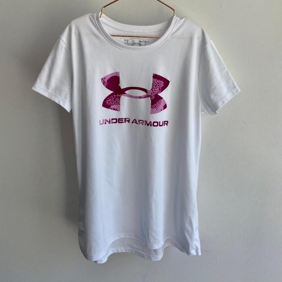 Under Armour Girls' Big Pink Logo Tech Tee - Picture 2 of 9